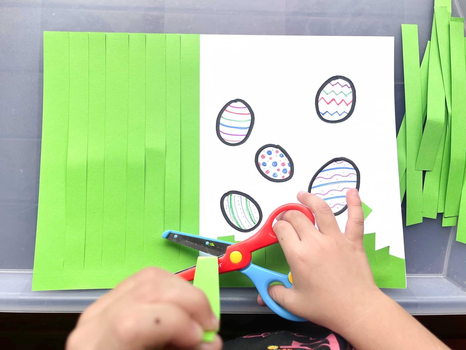 Easter Egg Hunt - An Easy Cutting Activity for Toddlers