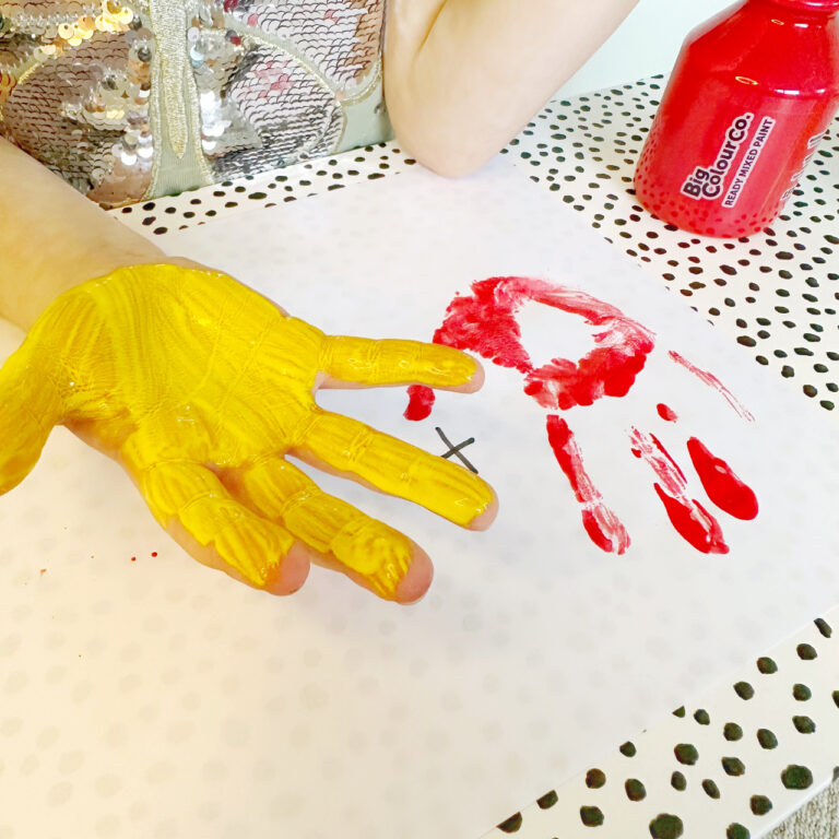 Delightful Handprint Colour Mixing Activity for Children - Happy Tot Shelf