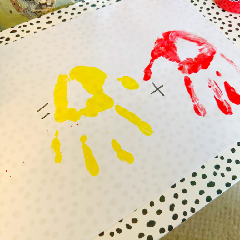 Delightful Handprint Colour Mixing Activity for Children - Happy Tot Shelf