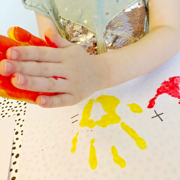 Delightful Handprint Colour Mixing Activity for Children - Happy Tot Shelf