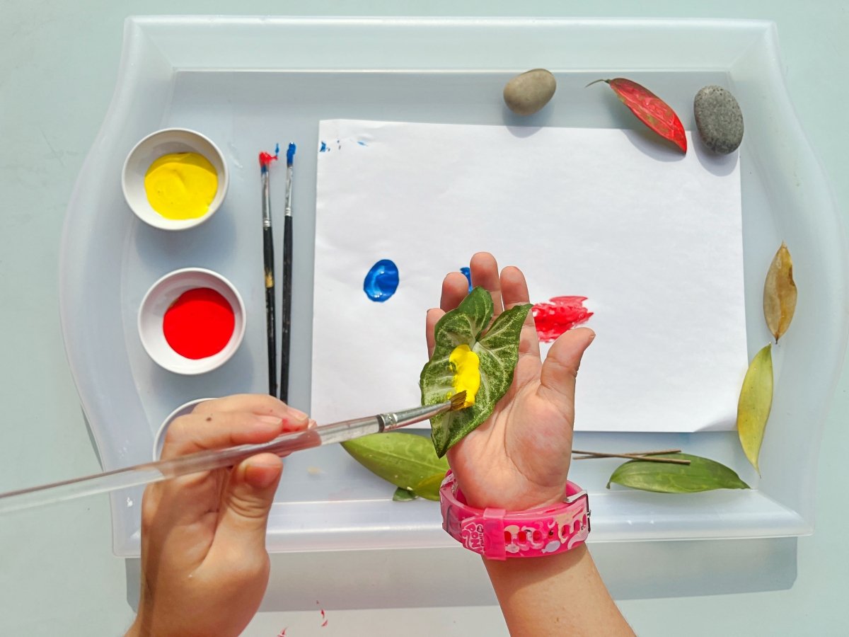 get creative with earth day activities for kids by using materials from nature like leaves and flowers