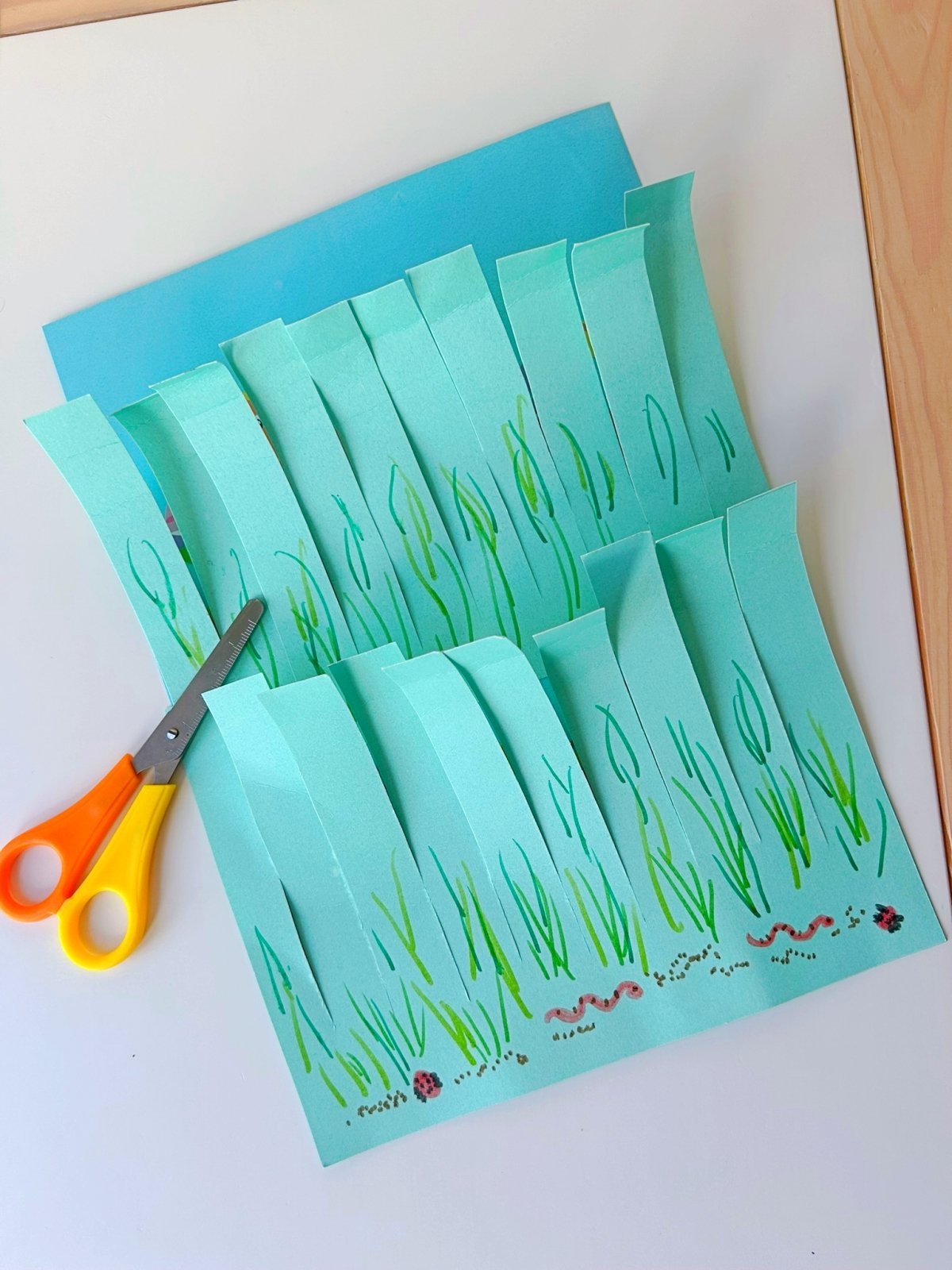 grass cutting activity for kids during spring