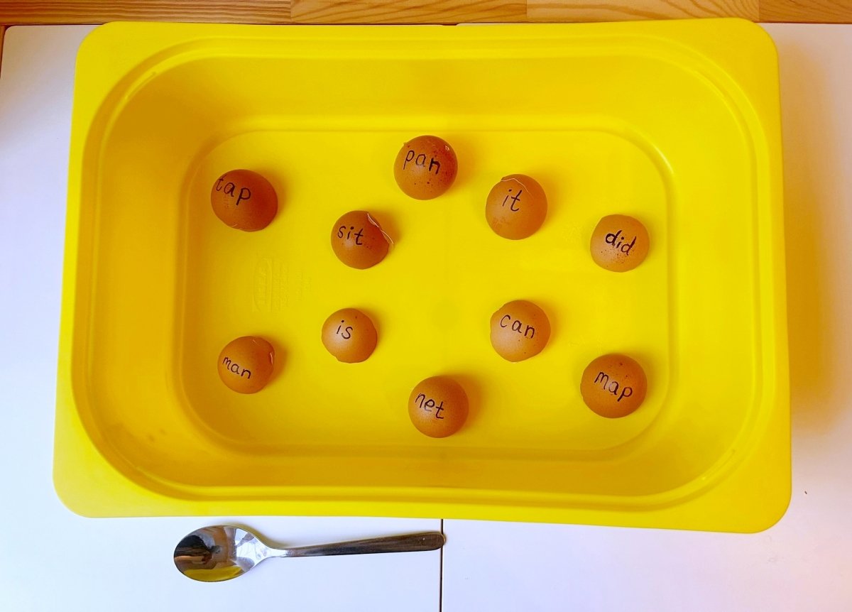 eggs with words written on them