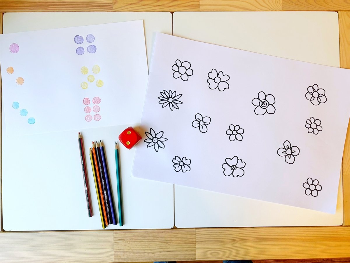 Teach children subitising with this fun flower spring activity for kids