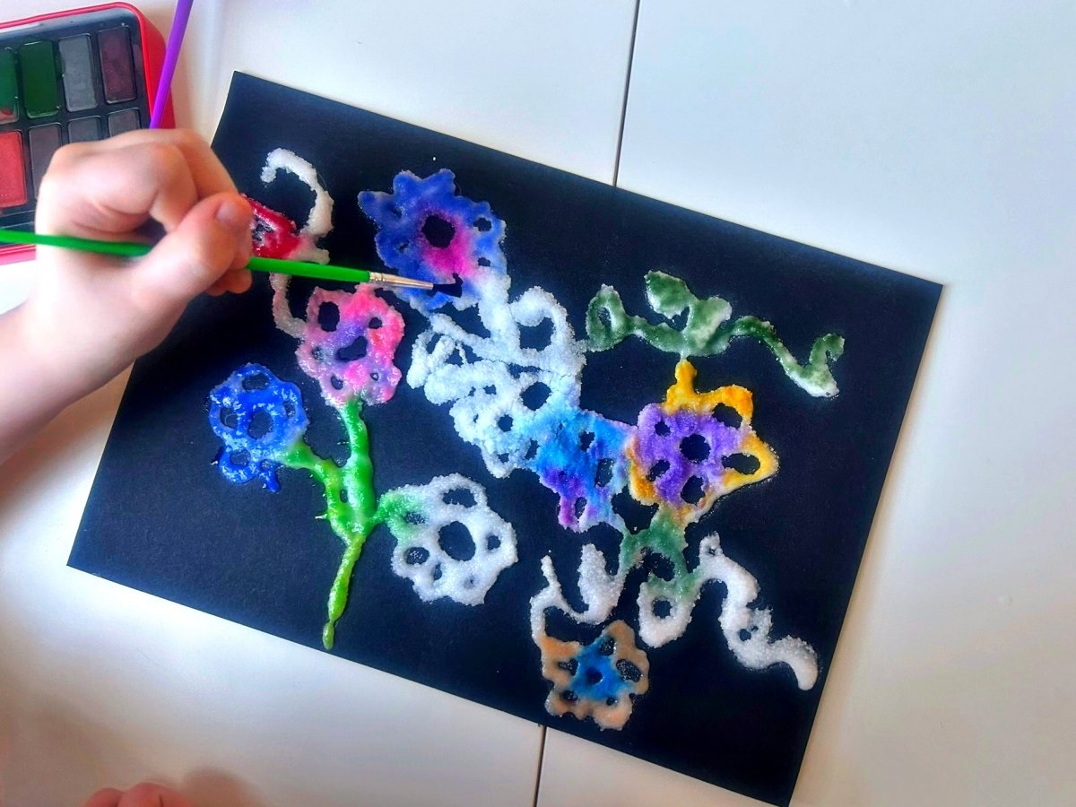 salt painting activity for children
