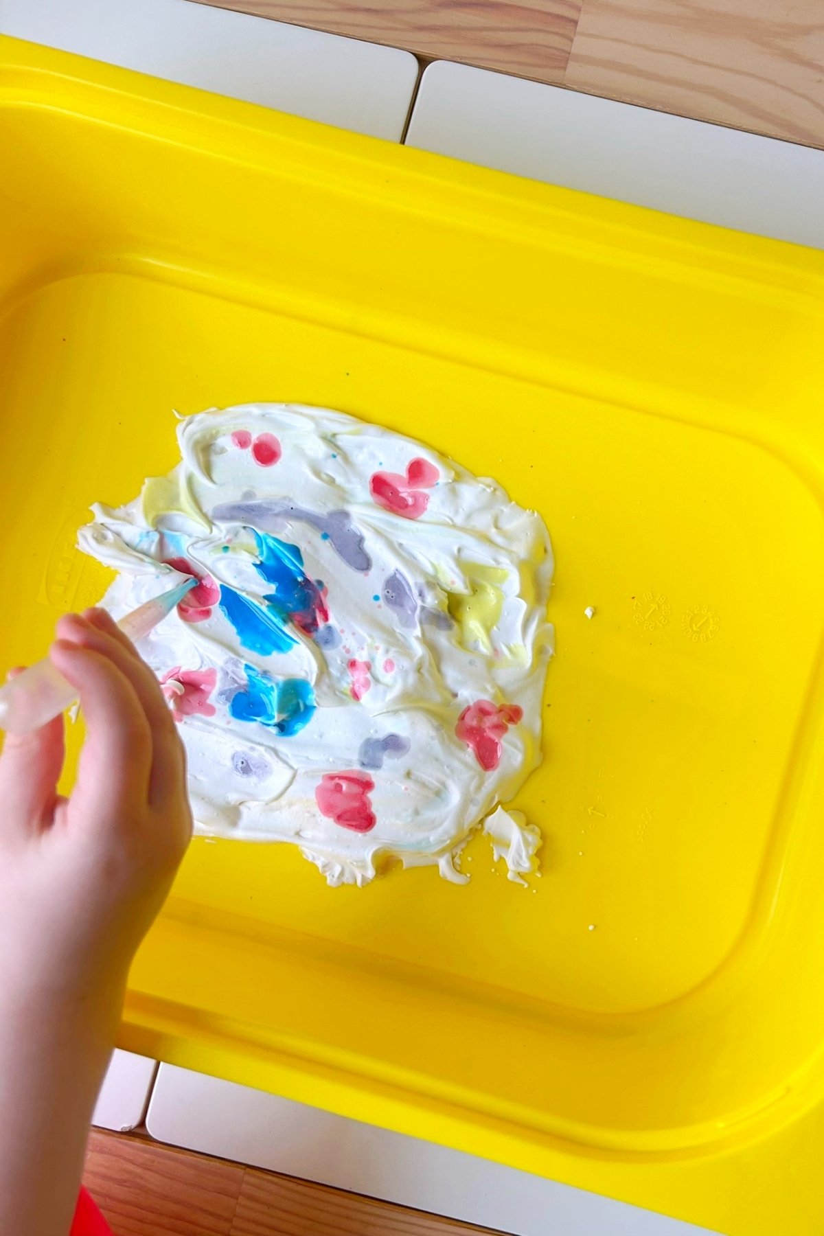 shaving foam and paint